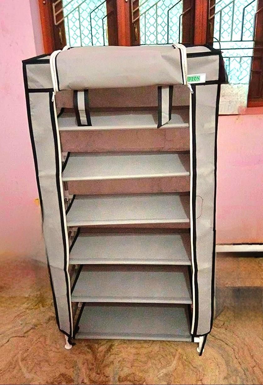 🏠 6-Rack Collapsible Wardrobe Cabinet & Shoe Rack