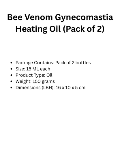 Bee venom Gynecomastia Heating Oil 15 ml (Pack of 2)