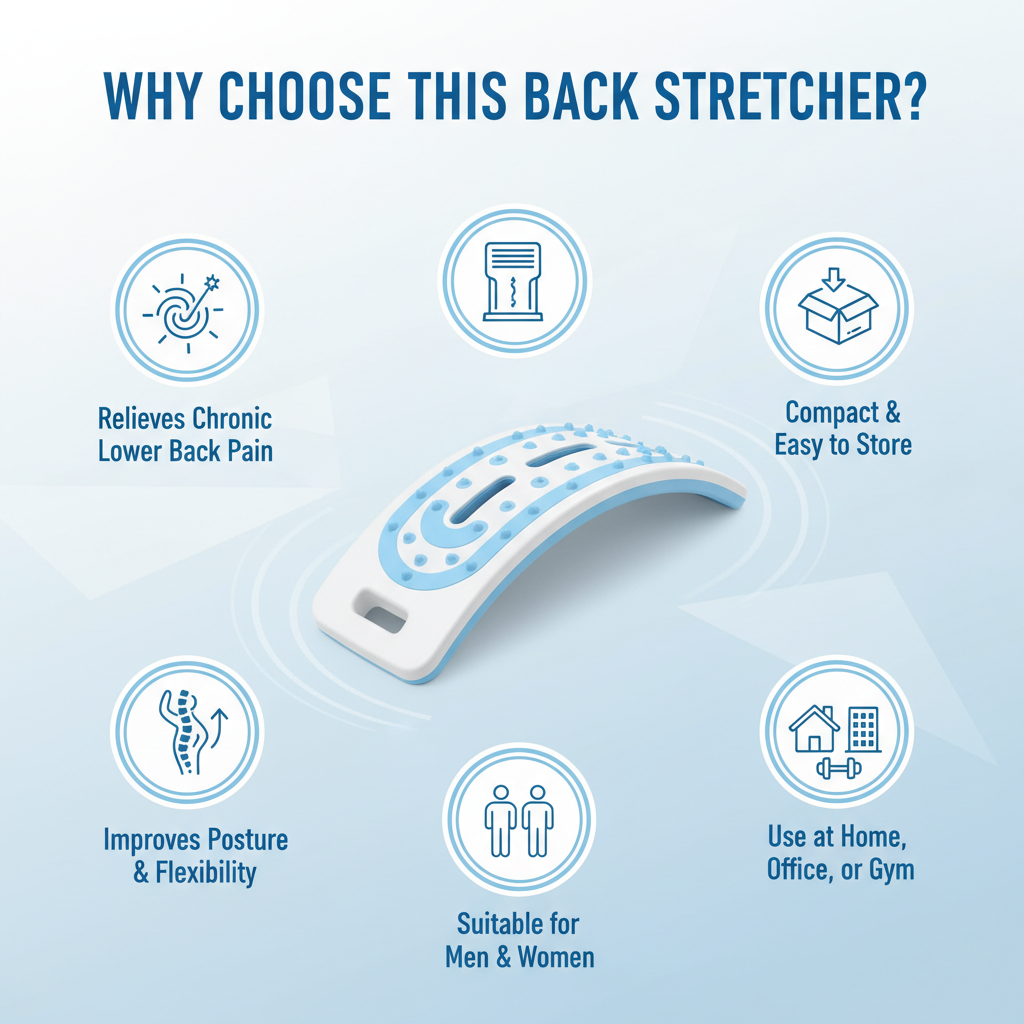 Why Choose This Back Stretcher?

• Helps relieve chronic lower back pain  
• Improves posture and flexibility  
• Suitable for men and women  
• Can be used at home, office, or gym  
• Compact, lightweight, and easy to store  